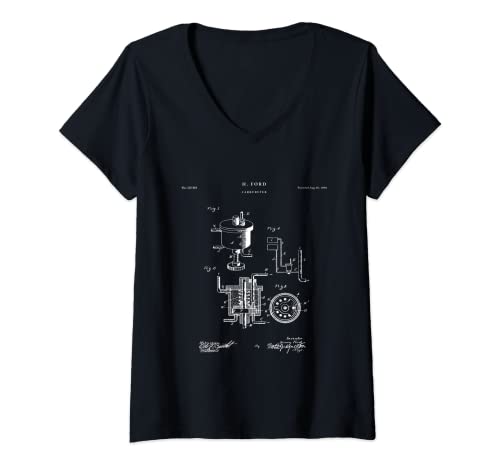 Womens Carburetor Patent – Ford V-Neck T-Shirt