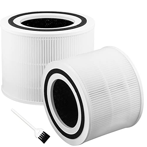 Core 300 Replacement Filter for LEVOIT Core 300 and Core 300S VortexAir Air Purifier, 3-in-1 H13 True HEPA Filter Replacement, Compared to Part # Core 300-RF, 2 Pack, White