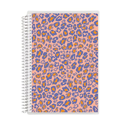 A5 Spiral Bound Productivity Notebook – Leopard. 160 Lined Page & to Do List Organizer Notebook. 80 Lb. Thick Mohawk Paper. Stickers Included by Erin Condren.