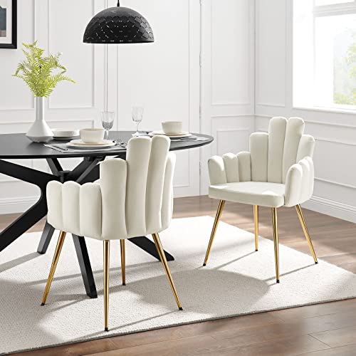 Modway Viceroy Dining Chairs, Gold White