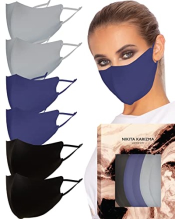 KARIZMA Face Wardrobe Cloth Face Mask. 6 Soft Masks Washable Fabric with Adjustable Ear Loops. ‘Midnight’ Pack. Face Mask Reusable and Stretchy. Fabric Face Masks 6 Pieces | The Storepaperoomates Retail Market - Fast Affordable Shopping