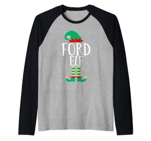 The Ford Elf Funny Family Matching Christmas Pajamas Raglan Baseball Tee