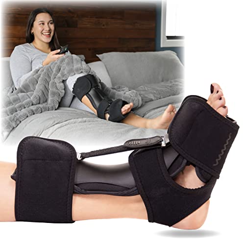 BraceAbility Plantar Fasciitis Brace – New 2022 Dorsal Night Splint Upgrade for Achilles Tendonitis Treatment, Fascia and Calf Stretching, PF Tear Heel and Arch Pain Relief, Drop Foot Support (L/XL)