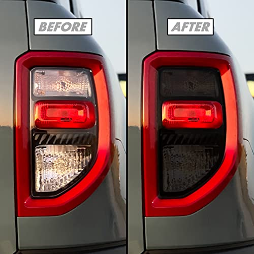 SlickMod PreCut Vinyl Smoke Tint for 2021-2022 Ford Bronco Sport Taillight (1. Taillight Signal & Reverse, 20% Dark Smoke)