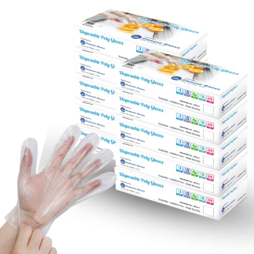 Disposable Food Service Poly Gloves – 500 Count of Polyethylene Food Serving Gloves for Kitchen Food Handling and Food Prep