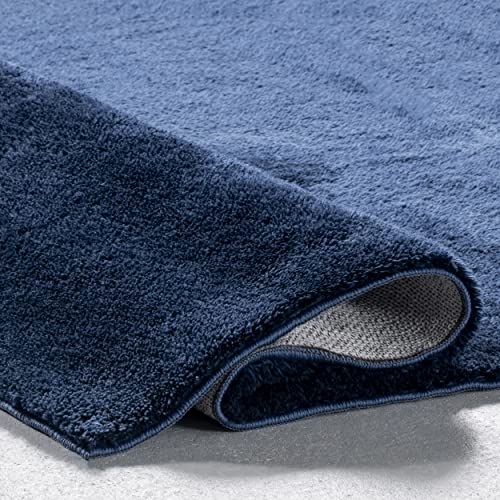 nuLOOM Loni Solid Machine Washable Shag Area Rug, 5′ x 8′, Navy | The Storepaperoomates Retail Market - Fast Affordable Shopping