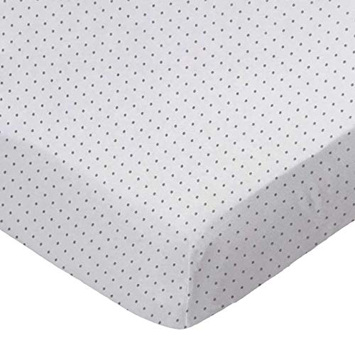 SheetWorld Baby Fitted Bassinet Sheet Fits Maxi COSI 20 x 32 inches, 100% Cotton Jersey Hypoallergenic Sheet, Unisex Boy Girl, Grey Pindot, Made in USA