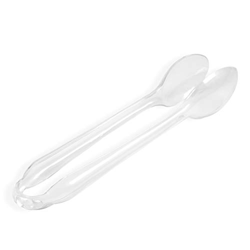 Plastic Disposable Serving Party 11″ Clear Serving Tongs Pack of 12