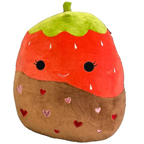 Squishmallows Official Kellytoy Valentines Squad Squishy Soft Plush Toy Animal (16 Inch, Scarlet Strawberry (Chocolate Dipped))
