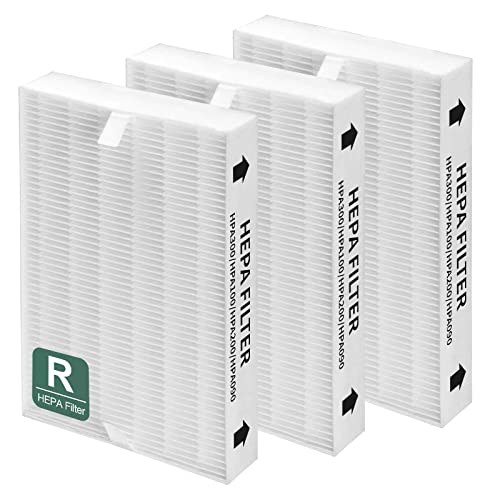 3 Packs HEPA Replacement Filter R Air Filters Compatible with HPA300 HPA200 HPA100 HPA090 HPA5300 Purifier Part # HRF-R1 & HRF-R2 & HRF-R3