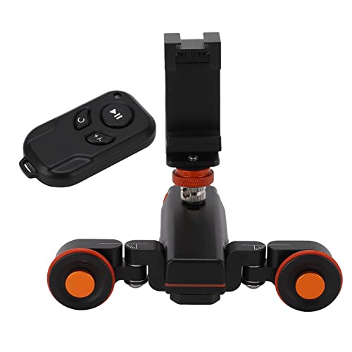 Wireless Video Camera Dolly, Motorized Electric Slider, 3 Speed Adjustable Mini Slider Skater with 3 Wheels, for DSLR Camera Camcorder Smartphone Straight Line Curve Shooting