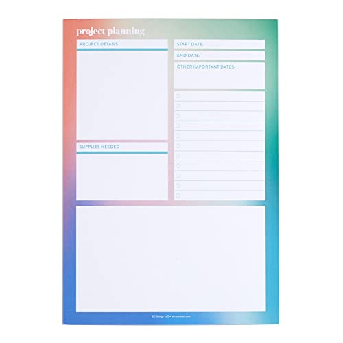Project Planning Notepad. Track Deadlines, to-Dos, and Progress. Project Manager and Task Pad. 6″ x 8.5″. 50 Sheets of Thick 70 Lb. Paper by Erin Condren.