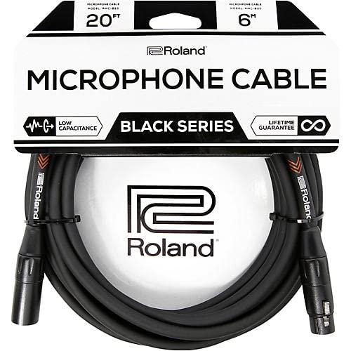 Roland Black Series Microphone Cable 20′ XLR M/F