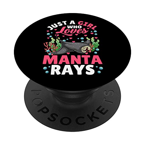 Just a Girl Who Loves Manta Rays Marine Biologist Manta Ray PopSockets Swappable PopGrip