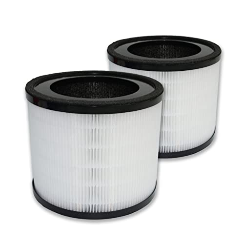 PUREBURG 2-Pack Replacement 3-in-1 HEPA Filters Compatible with Crane Air Purifier EE-5069, 500 Sq Feet