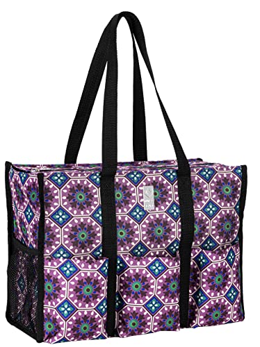 Nursescape Utility Tote with Pockets & Compartments-Perfect Nurse Tote Bag, Teacher Bag, Work Bags for Women & Craft Tote (Morocco Tiles)