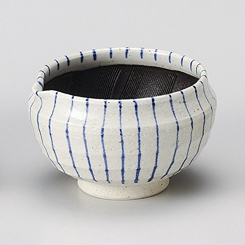 呉須 Criss Cross Grass 片口 Round 4.5 Rubber Vase [13.3 x 8.5 cm 460g] [Mortar] | Kagurazaka Inn 和食 Charger Restaurant Stylish, Utensils, Industrial