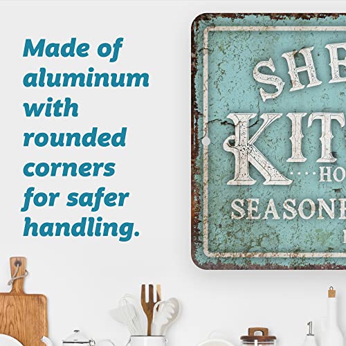 Personalized Vintage Distressed Look Mint Kitchen Seasoned with Love Metal Room Sign (8×12 Inches) | The Storepaperoomates Retail Market - Fast Affordable Shopping
