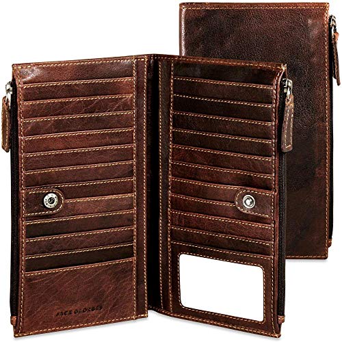 Voyager Large Zippered Wallet #7718 (Brown)