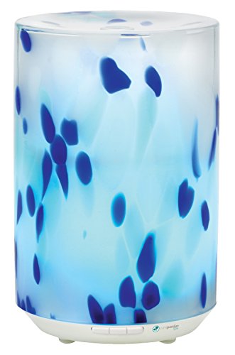 Guardian Technologies Pureguardian 200ml Ultrasonic Cool Mist Designer Glass Aromatherapy Essential Oil Diffuser With Night Light & 3 Speed Mist Options, Pure Guardian SPA325CA, 1Count, Blue