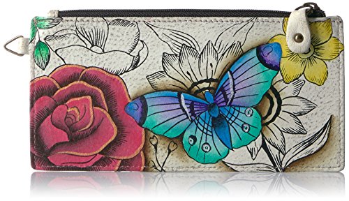 Anna by Anuschka Women’s Hand Painted Genuine Leather Organizer Wallet – Floral Paradise