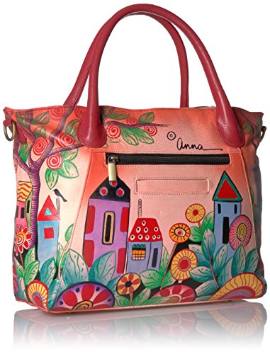 Anna by Anuschka womens Anna Anuschka, Handpainted Leather Slouch Tote Bag-village of Dream Shoulder Handbag, Village Dream, One Size US | The Storepaperoomates Retail Market - Fast Affordable Shopping