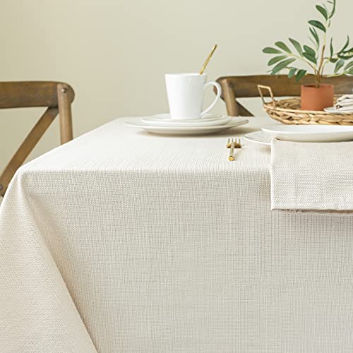Benson Mills Textured Fabric Table Cloth, for Everyday Home Dining, Parties, Weddings & Holiday tablecloths (60″ x 84″ Rectangular, Flax/Beige/Taupe) | The Storepaperoomates Retail Market - Fast Affordable Shopping