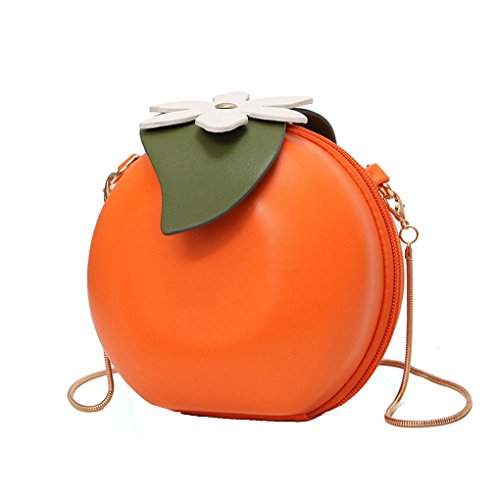 MILATA Fruit Orange Shaped Women Pu Leather Clutch Purse Cross Body Bag