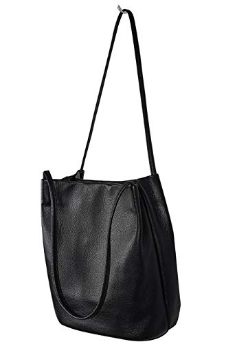 Iswee Genuine Leather Purse Shoulder Bag Totes Handbags for Women (Black) | The Storepaperoomates Retail Market - Fast Affordable Shopping