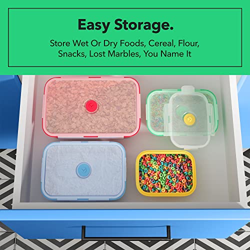 Vremi Silicone Food Storage Containers with BPA Free Airtight Plastic Lids – Set of 4 Small and Large Collapsible Meal Prep Container for Kitchen Lunch Boxes – Microwave and Freezer Safe | The Storepaperoomates Retail Market - Fast Affordable Shopping