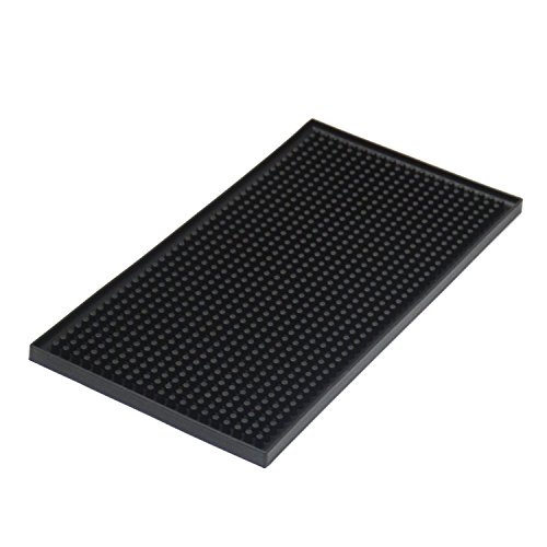 Yisharry li Bar Mat 6″ x 12″ Kitchen Square Rubber Service Spill Mat PVC Black KTV Bar Drying Dish Mats