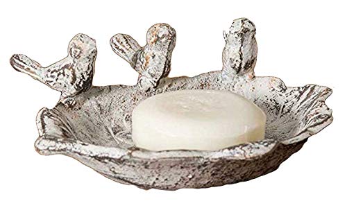 CTW 420068 Three Singing Birds Soap Dish Cast Iron, Farmhouse, Rustic, White/Rust | The Storepaperoomates Retail Market - Fast Affordable Shopping