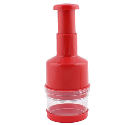 uxcell Plastic Home Kitchen Vegetable Fruit Onion Chopper Cutter Dicer Red Clear