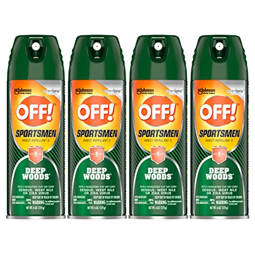 OFF! Deep Woods Sportsmen Insect Repellent Aerosol, Bug Spray Containing 30% Deet, Protects Against Mosquitoes, 6 oz (Pack of 4)