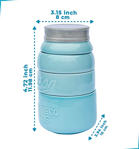 Vintage Mason Jar Ceramic Kitchenware Set by Comfify – Multi-Piece Kitchen Ceramic Décor Set w/ 4 Measuring Cups, 4 Measuring Spoons and Spoon Rest – Attractive Vintage Style, in Aqua Blue /Teal | The Storepaperoomates Retail Market - Fast Affordable Shopping