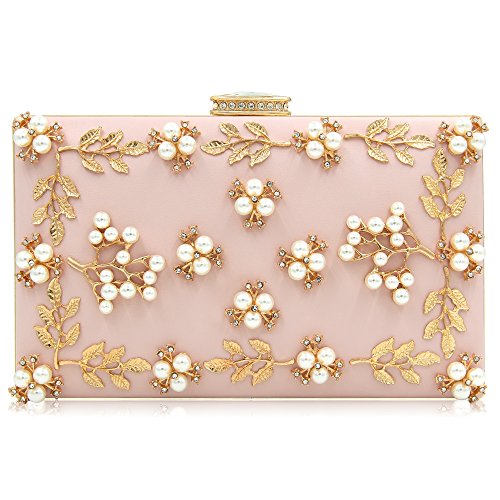 Milisente Women Clutches Pearls Evening Bag Clutch Purse Bags (Light Pink) | The Storepaperoomates Retail Market - Fast Affordable Shopping