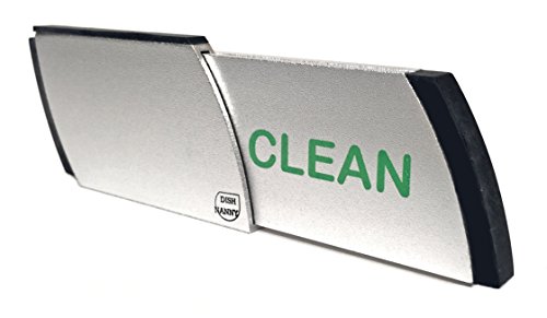 Premium Stainless Dishwasher Magnet Clean Dirty Indicator | Kitchen Gadgets for Dishwashers – Home or Office Organization Padded Magnets or 3M Tabs (Red & Green Lettering)