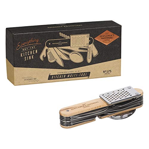 Gentlemen’s Hardware 12-in-1 Detachable Kitchen Stainless Steel Multi Tool with Wood Handles
