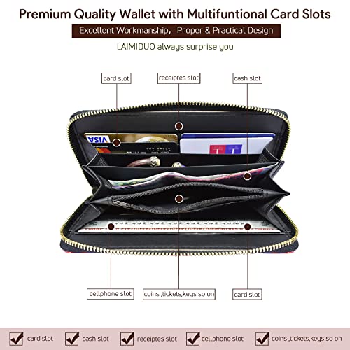 Laimi Duo Day Dead Wallet Skull Unisex Long Clutch Large Capacity RFID Blocking Purse Billfold Wallet for Women and Men | The Storepaperoomates Retail Market - Fast Affordable Shopping