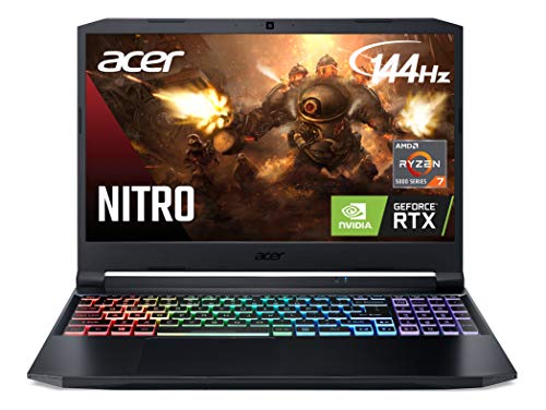 Acer Nitro 5 AN515-45-R92M Gaming Laptop, AMD Ryzen 7 5800H (8-Core) | NVIDIA GeForce RTX 3060 Laptop GPU |15.6″ FHD 144Hz IPS Display | 16GB DDR4 | 512GB NVMe SSD | WiFi 6 | RGB Backlit Keyboard