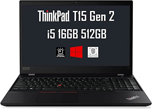 Lenovo ThinkPad T15 15.6″ FHD (1920×1080) Business Laptop (Intel Quad-Core i5-1135G7(Beats i7-10510U), 16GB RAM, 512GB PCIe SSD) Backlit Keyboard, 2 x Thunderbolt 4, Webcam, Win 10 Pro / 11 Pro
