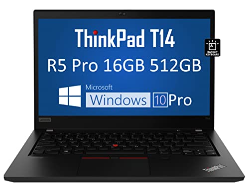 Lenovo ThinkPad T14 14″ FHD (6-Core Ryzen 5 Pro 4650U (Beats i7-1165G7), 16GB RAM, 512GB PCIe SSD, IPS Anti-Glare) Business Laptop, Backlit Keyboard, Fingerprint, 2 x Type-C, Win 10 Pro / Win 11 Pro