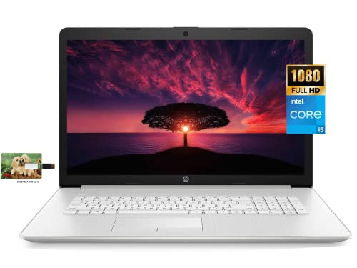 HP 17 Business Laptop Computer, 11th Gen Intel Core i5-1135G7, 17.3″ FHD IPS Display, Windows 11 Pro, 12GB RAM, 512GB SSD, Wi-Fi 6, Bluetooth, Webcam, Backlit Keyboard, 32GB Tela USB Card
