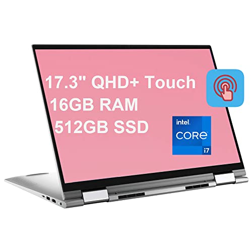 Dell Inspiron 17 7000 7706 2-in-1 Laptop 17.3″ QHD+ Touchscreen 11th Gen Intel Quad-Core i7-1165G7 16GB RAM 512GB SSD Intel Iris Xe Graphics Backlit KB Fingerprint HDMI Win10 Silver