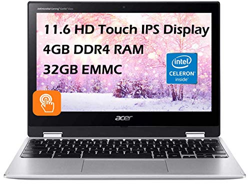 Acer 11.6″ Touchscreen Convertible Spin 311 Chromebook Laptop, 32GB Storage, Silver (CP311-3H-K23X)
