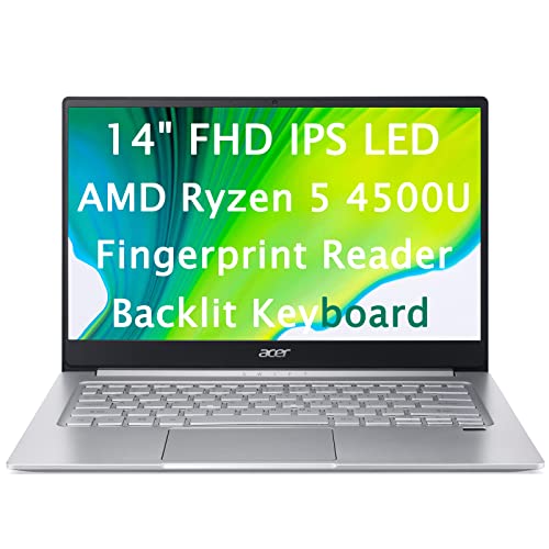 Acer Swift 3 Laptop, 14″ Full HD 1080p, AMD Ryzen 5 4500U Hexa-Core Processor, 8GB RAM, 256GB SSD, Fingerprint Reader, Back-lit Keyboard, Windows 10 Home, SF314-42-R0HP