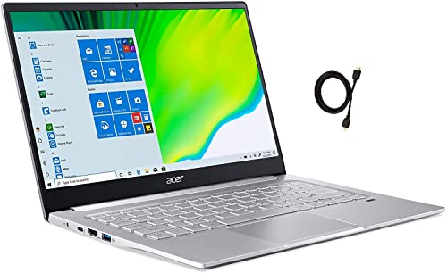 2022 Acer Swift 3 SF314 14″ FHD IPS Premium Thin & Light Laptop, 11th Gen Intel Evo Quad-Core i7-1165G7 Upto 4.7GHz, Backlit KB, Fingerprint, Windows 10 Home + HDMI Cable (8GB | 512GB SSD)