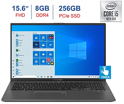 ASUS VivoBook 15.6-inch Touchscreen FHD 1080p Laptop PC | 10th Gen Quad-Core Intel I5-1035G1 | 8GB DDR4 | 256GB PCle SSD | Fingerprint Reader | Windows 10 Home w/Mazepoly Accessories | The Storepaperoomates Retail Market - Fast Affordable Shopping