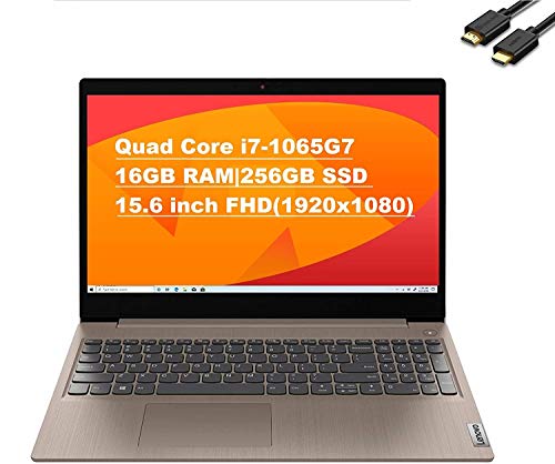 Lenovo IdeaPad 3 15.6″ FHD (1920×1080) Anti-Glare Business Laptop (Intel Core i7-1065G7, 16GB DDR4 RAM, 256GB SSD, Iris Plus Graphics) French-Canadian Keyboard, Windows 10 + IST HDMI Cable