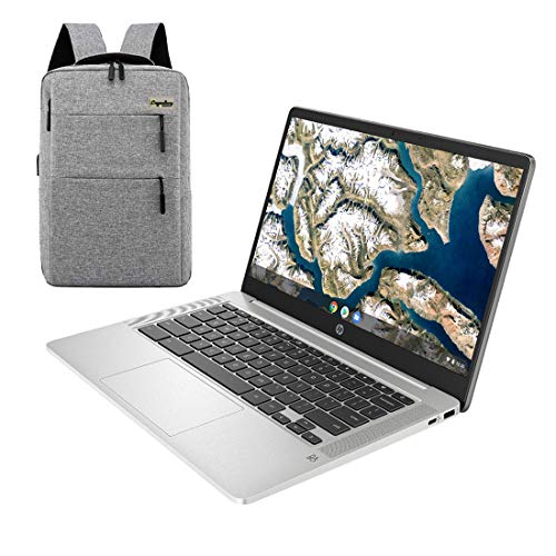 HP 2021 Chromebook 14 Inch Full HD 1080P Laptop, Intel Celeron N4000 Dual-Core Processor, 4 GB LPDDR4, 32 GB eMMC Storage, Webcam, WiFi 5, Chrome OS /Legendary Accessories